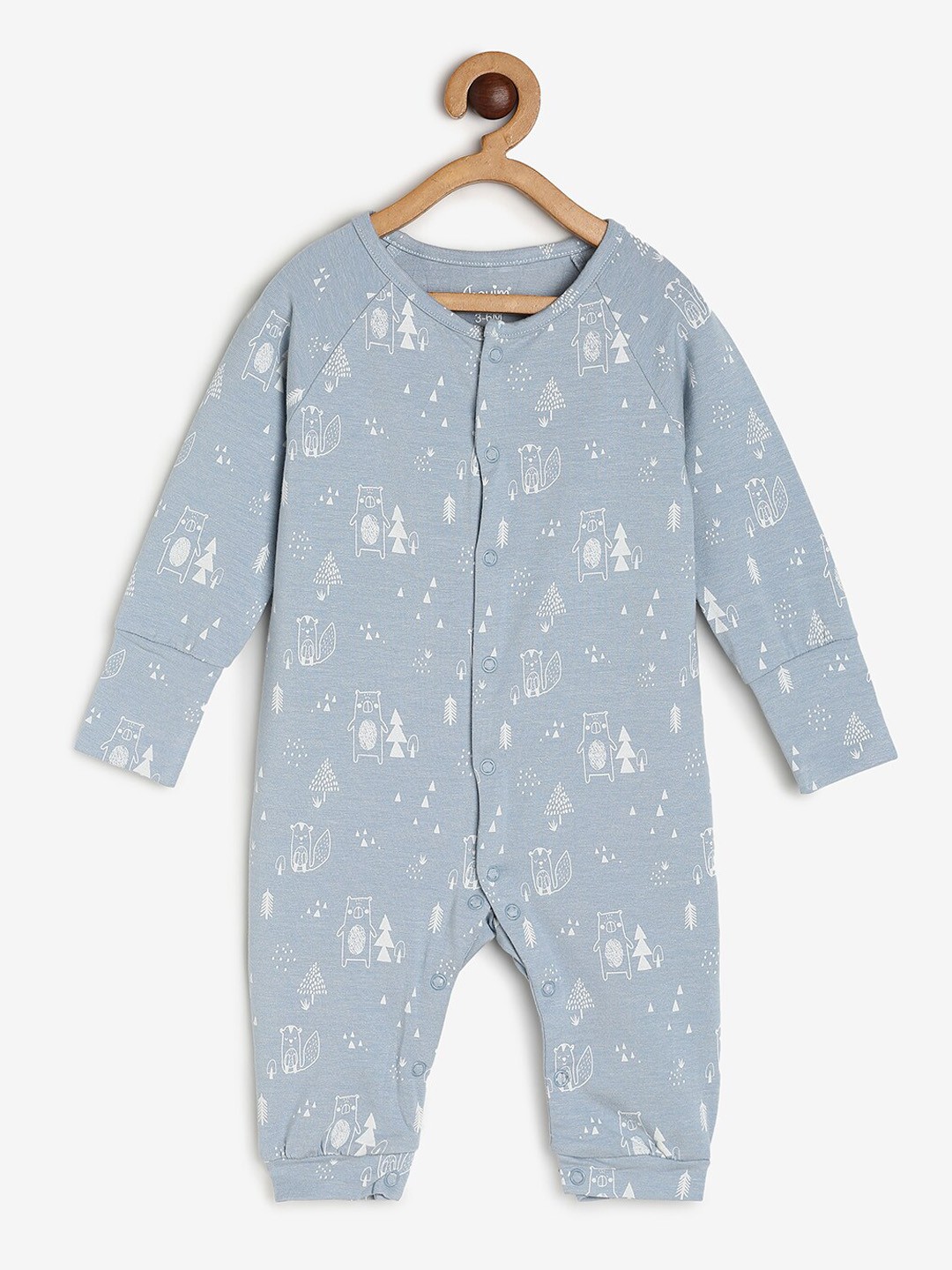 

CHAYIM Infant Printed Open Front Rompers, Blue