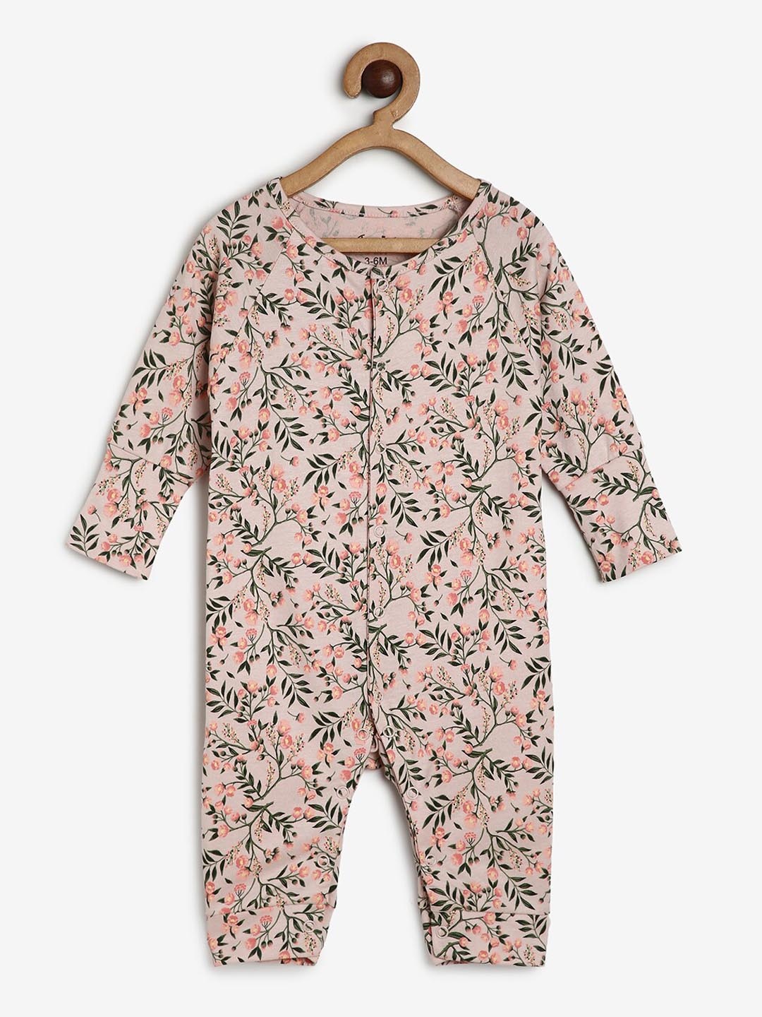 

CHAYIM Infant Kids Floral Printed Full Length Romper, Pink
