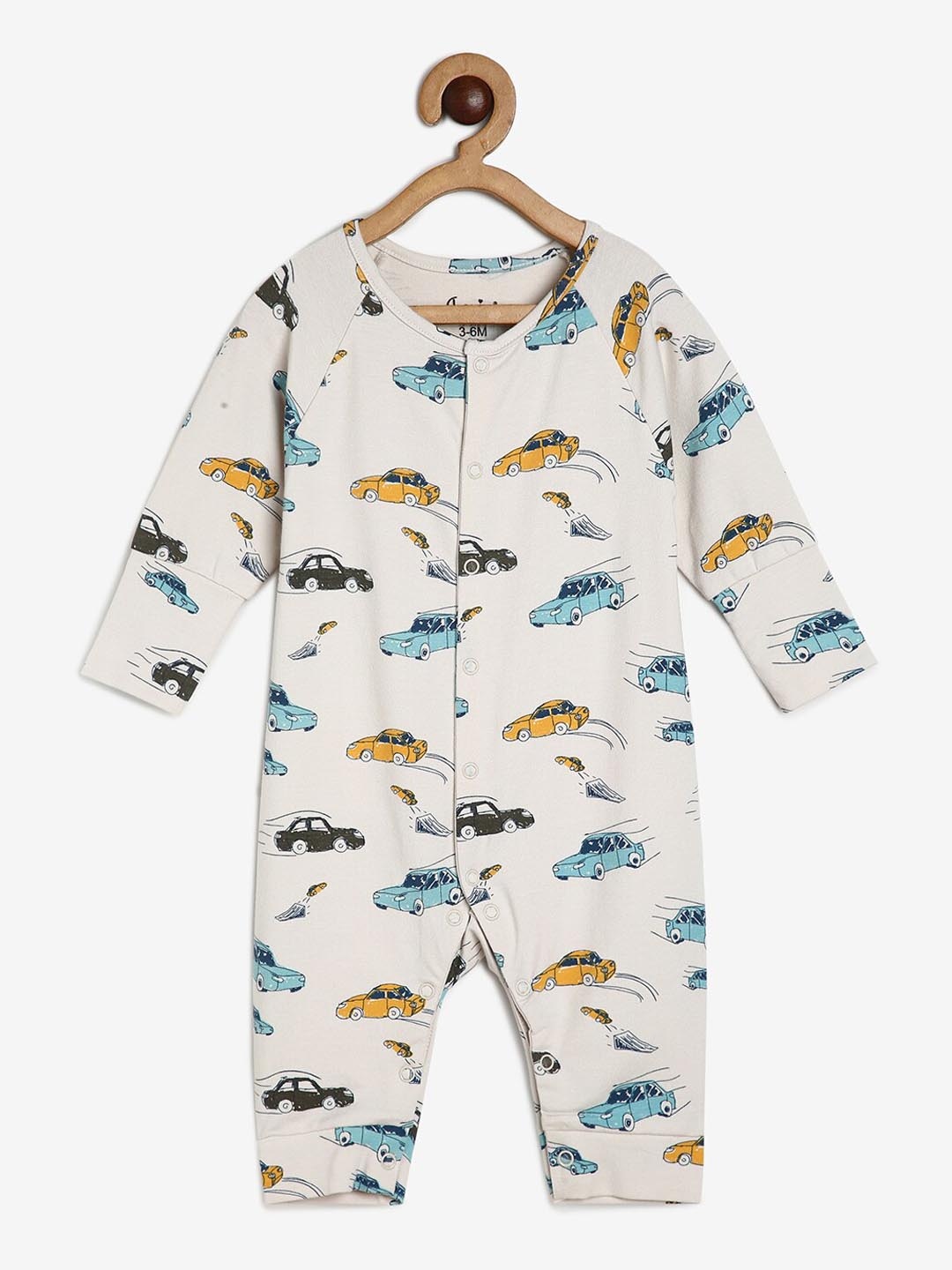 

CHAYIM Kids Printed Open Front Rompers, Off white
