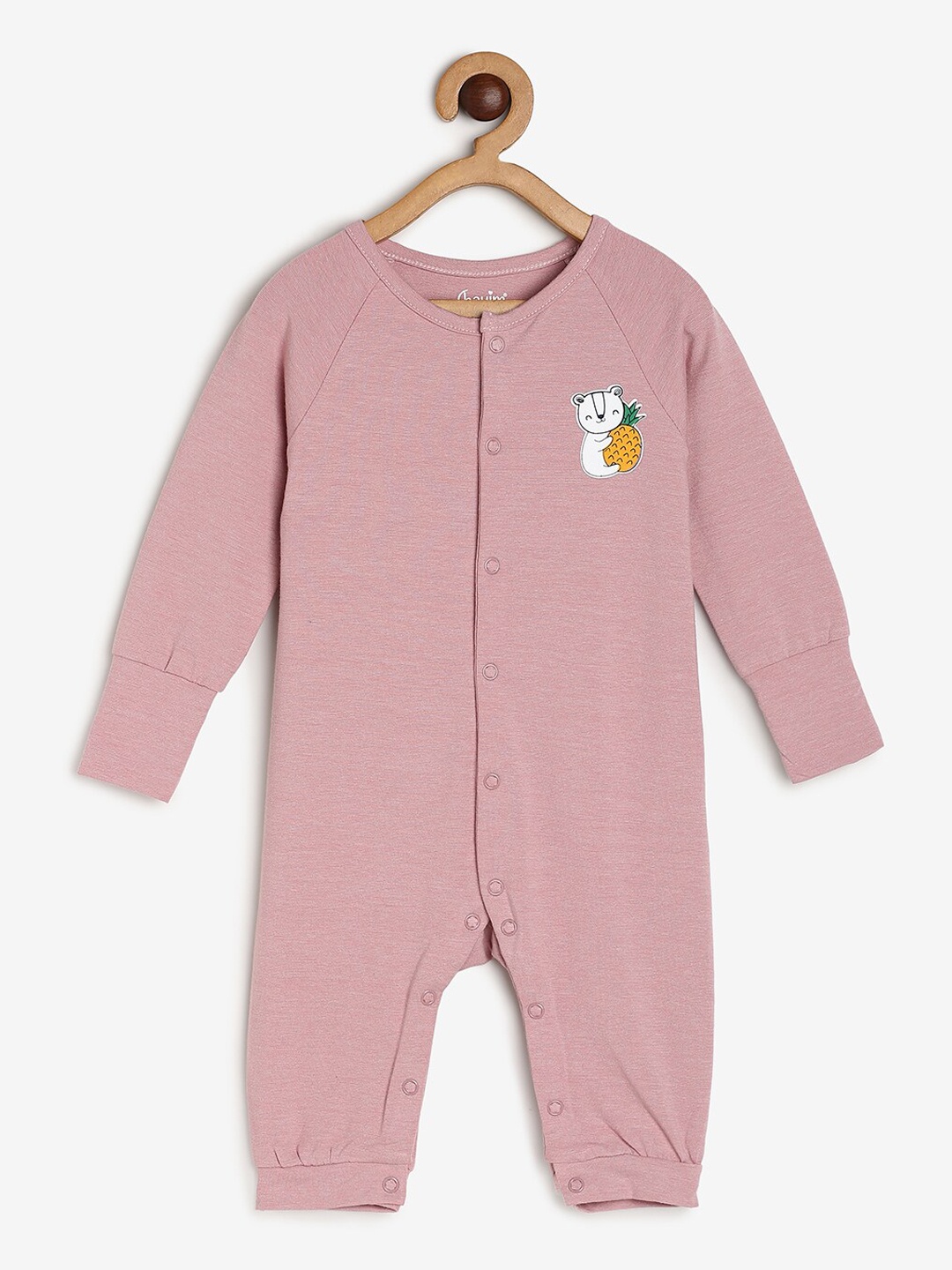 

CHAYIM Kids Printed Open Front Rompers, Mauve