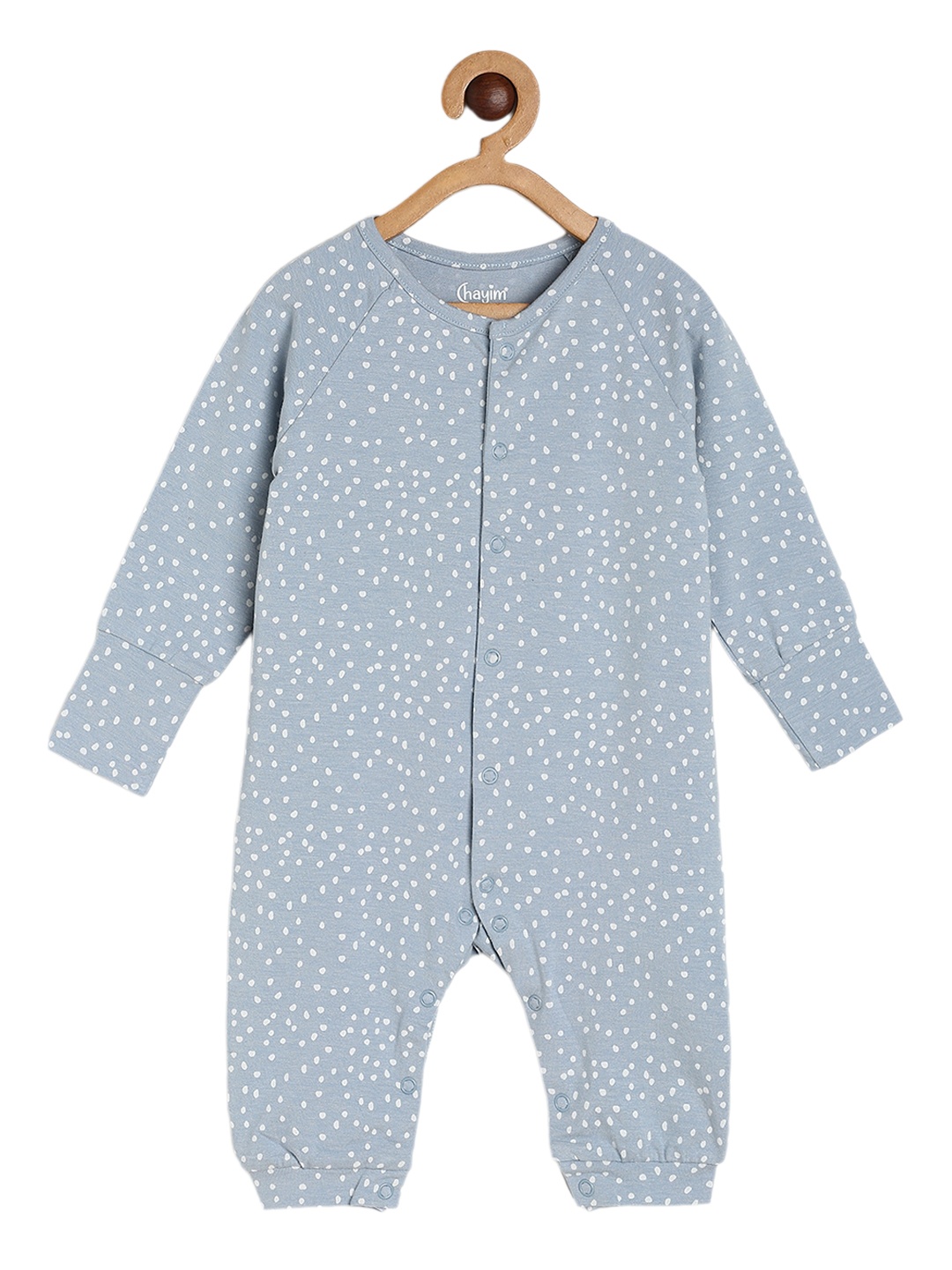 

CHAYIM Kids Printed Open Front Rompers, Blue