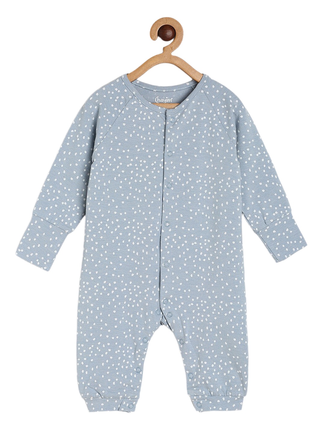 

CHAYIM Kids Printed Open Front Rompers, Blue