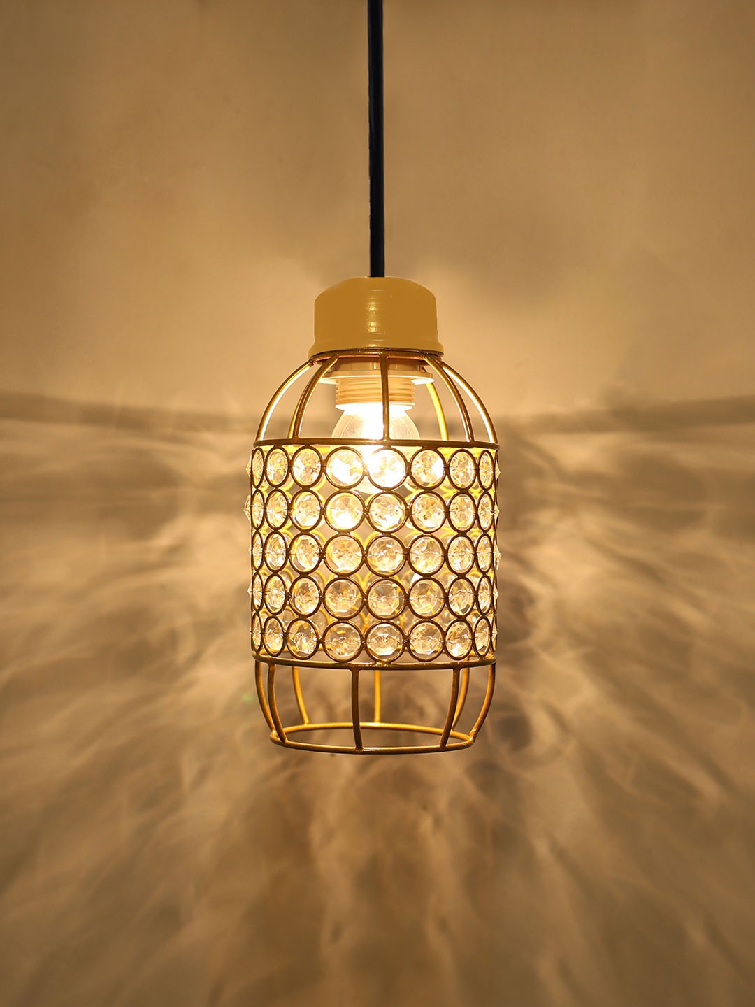 

Homesake Yellow Textured Hanging Pendant Lamp, Gold