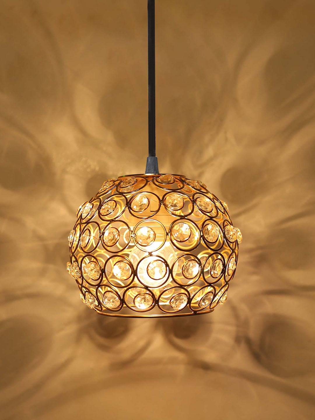 

Homesake Yellow Textured Hanging Pendant Lamp, Gold