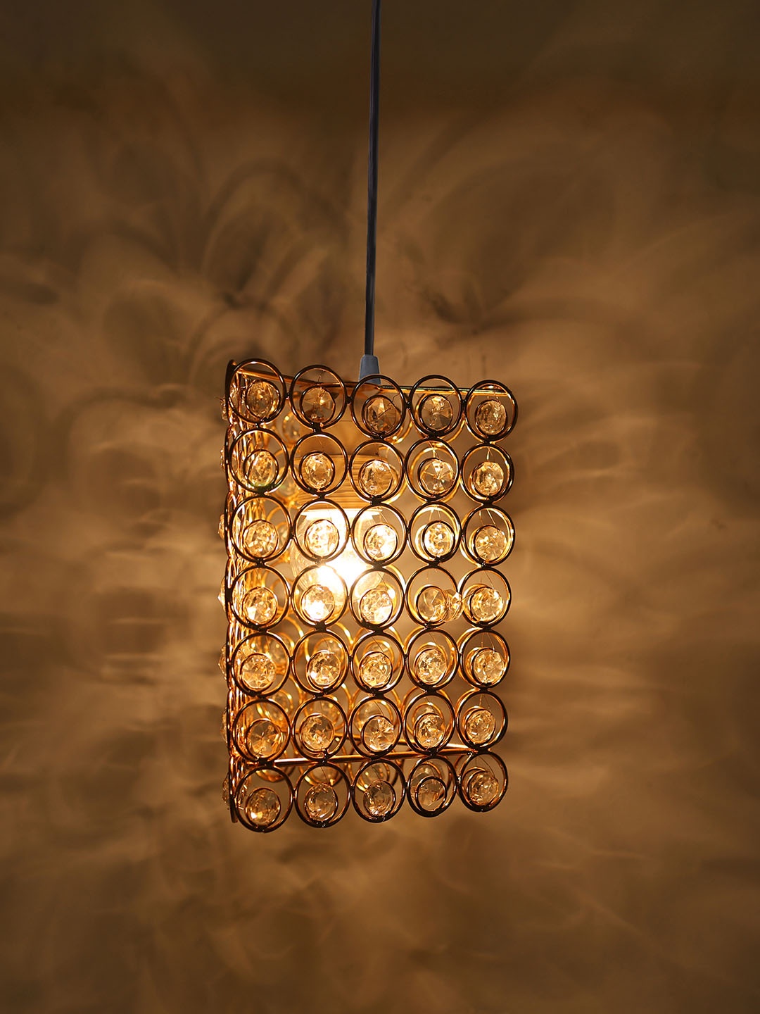 

Homesake Yellow Textured Hanging Pendant Lamp, Gold