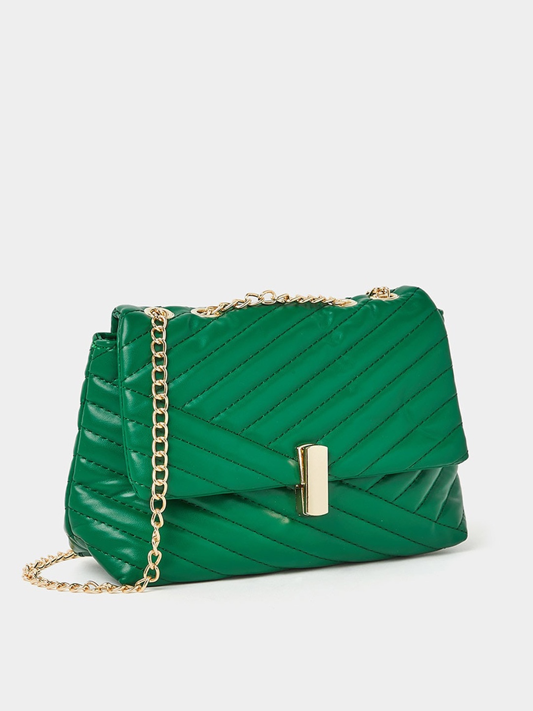 

Styli Structured Sling Bag with Quilted, Green