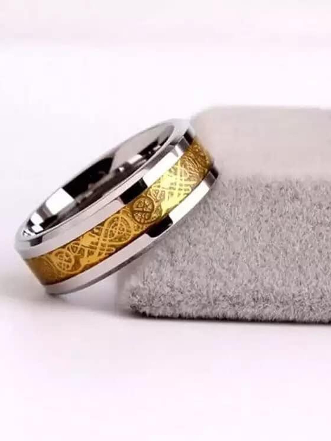 

MEENAZ Men Set Of 2 Silver-Plated Dragon Rings