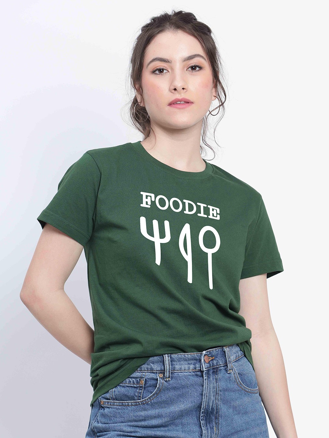 

T-SHIRT TRUCK Typography Printed Cotton T-Shirt, Green