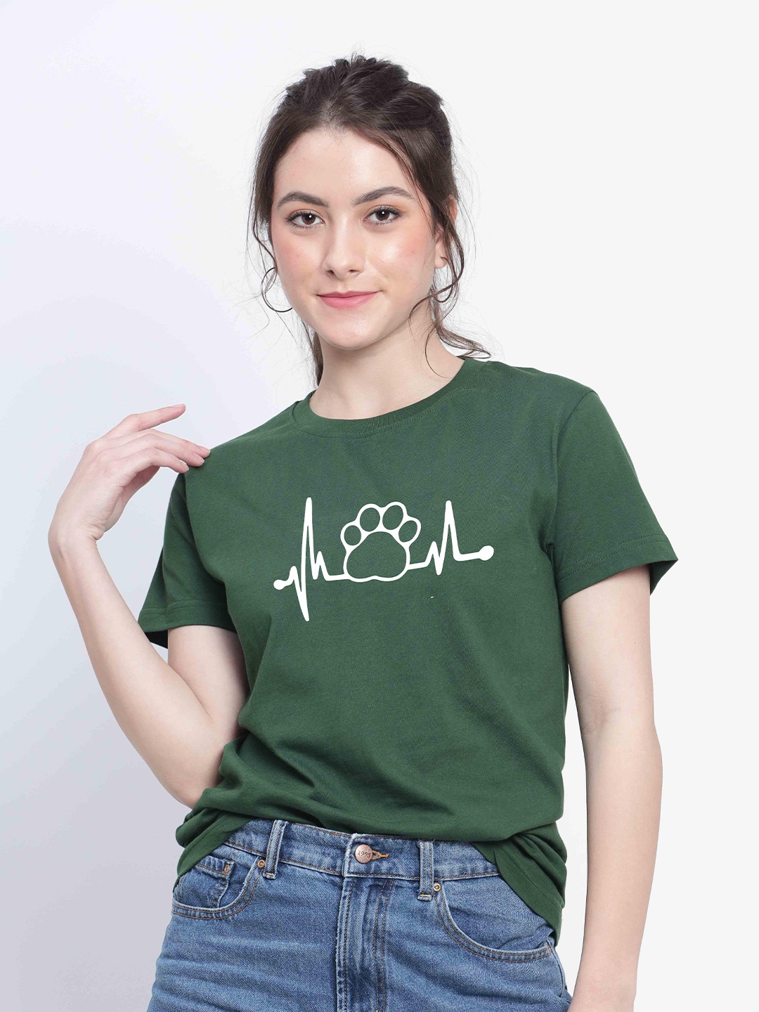 

T-SHIRT TRUCK Graphic Printed Cotton T-Shirt, Green