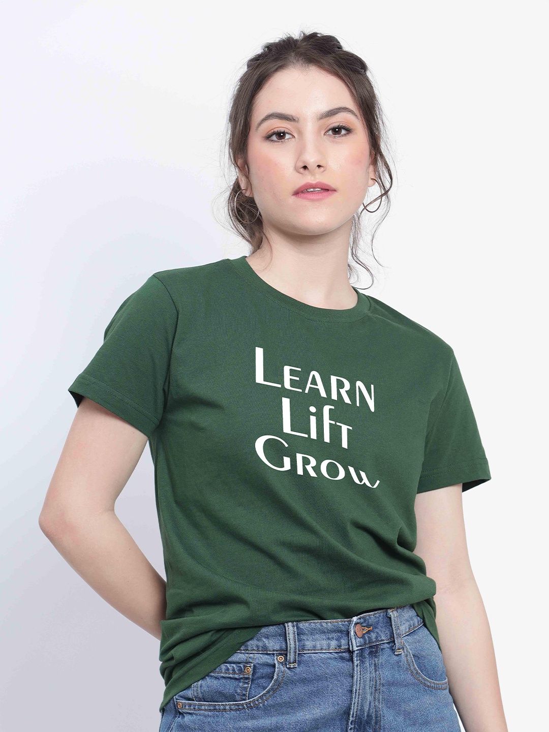 

T-SHIRT TRUCK Typography Printed Cotton T-shirt, Green