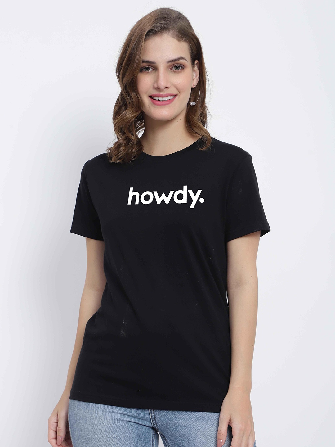 

T-SHIRT TRUCK Typography Printed Cotton T-shirt, Black