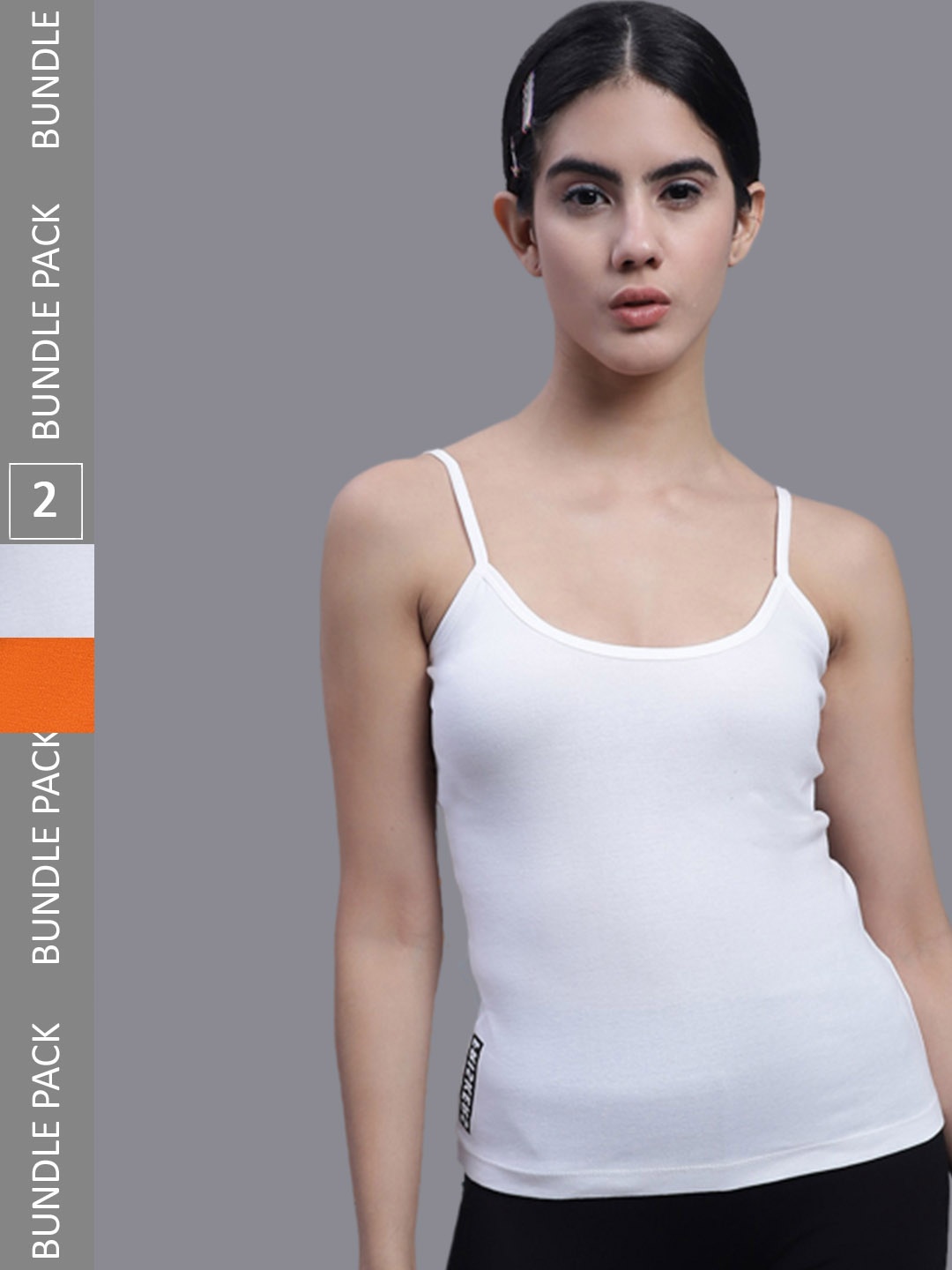 

FBAR Pack Of 2 U-Neck Bio Wash Pure Cotton Camisoles, White