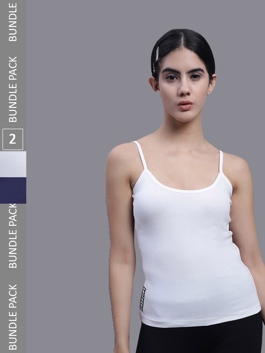 

FBAR Pack Of 2 U-Neck Pure Cotton Bio Wash Camisoles, White