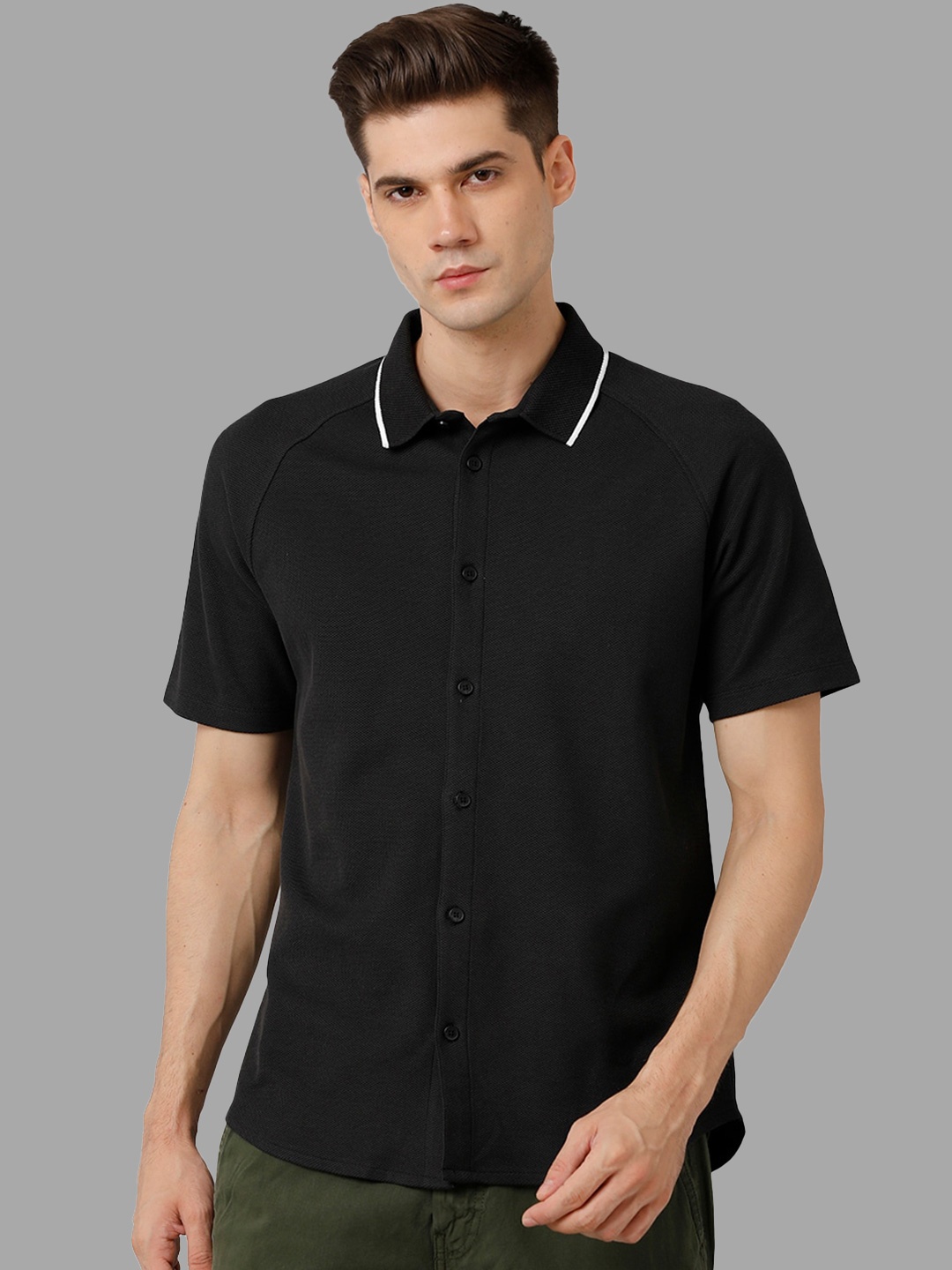 

Voi Jeans Classic Pure Cotton Casual Shirt, Black