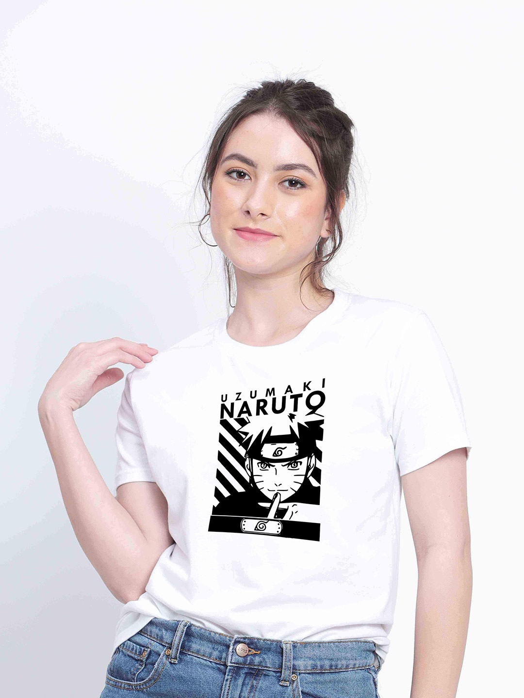 

T-SHIRT TRUCK Superhero Naruto Anime Printed Cotton Casual T-Shirt, White