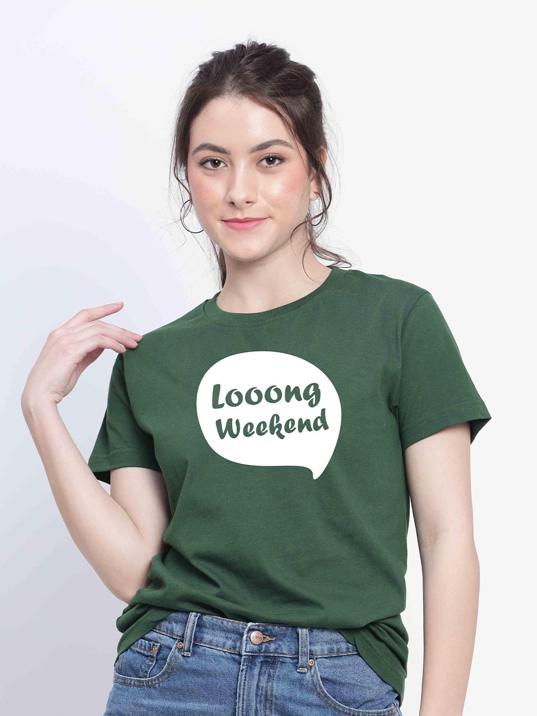 

T-SHIRT TRUCK Typography Printed Cotton Casual T-Shirt, Green