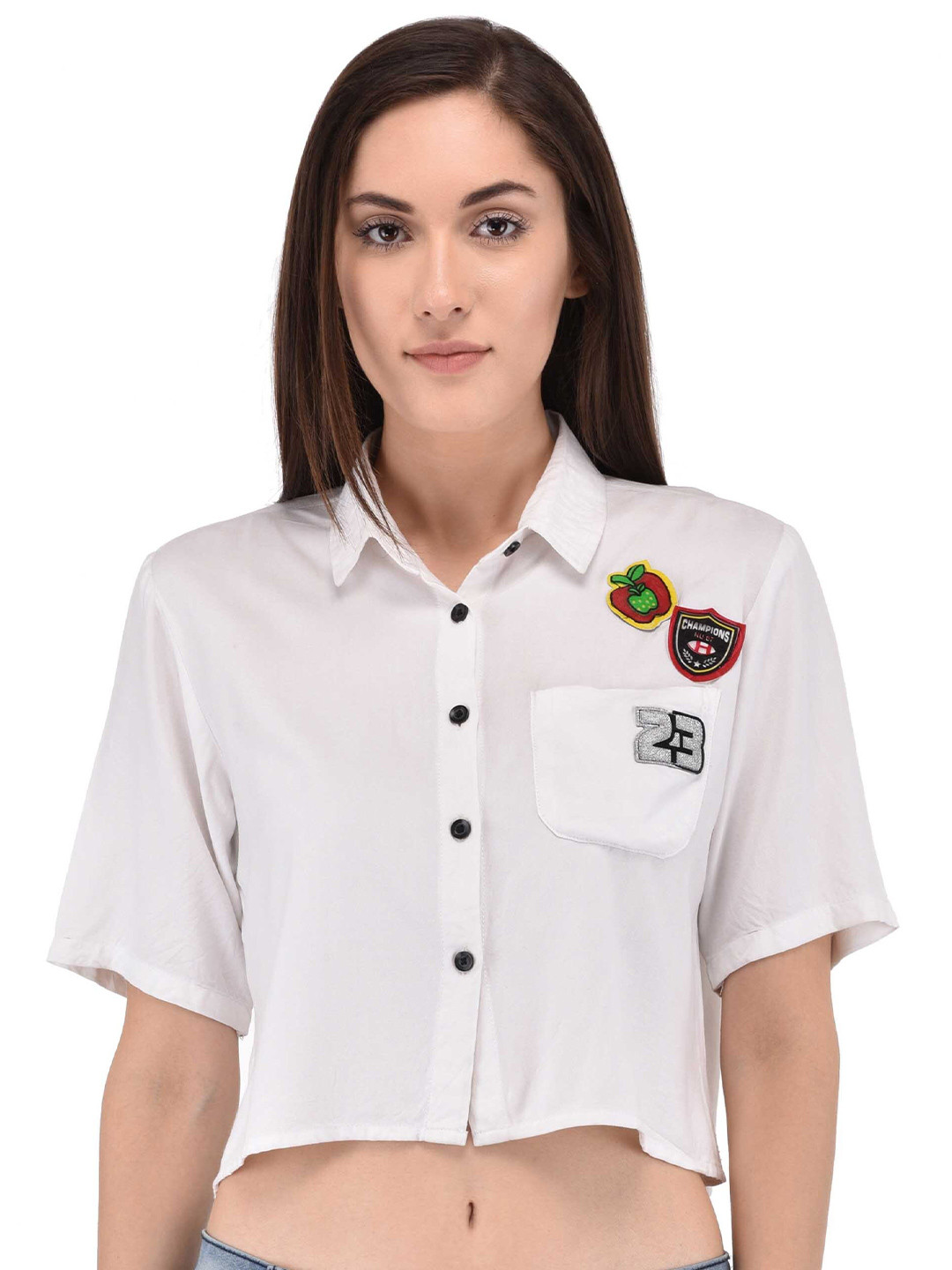 

Berrypeckers Spread Collar Opaque Casual Shirt, White