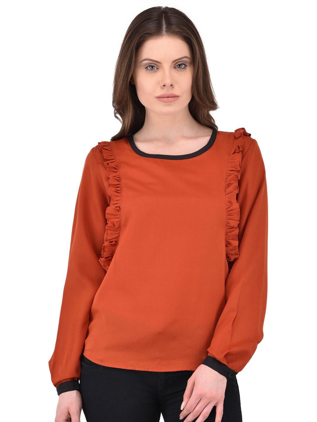 

Berrypeckers Ruffled Regular Top, Orange