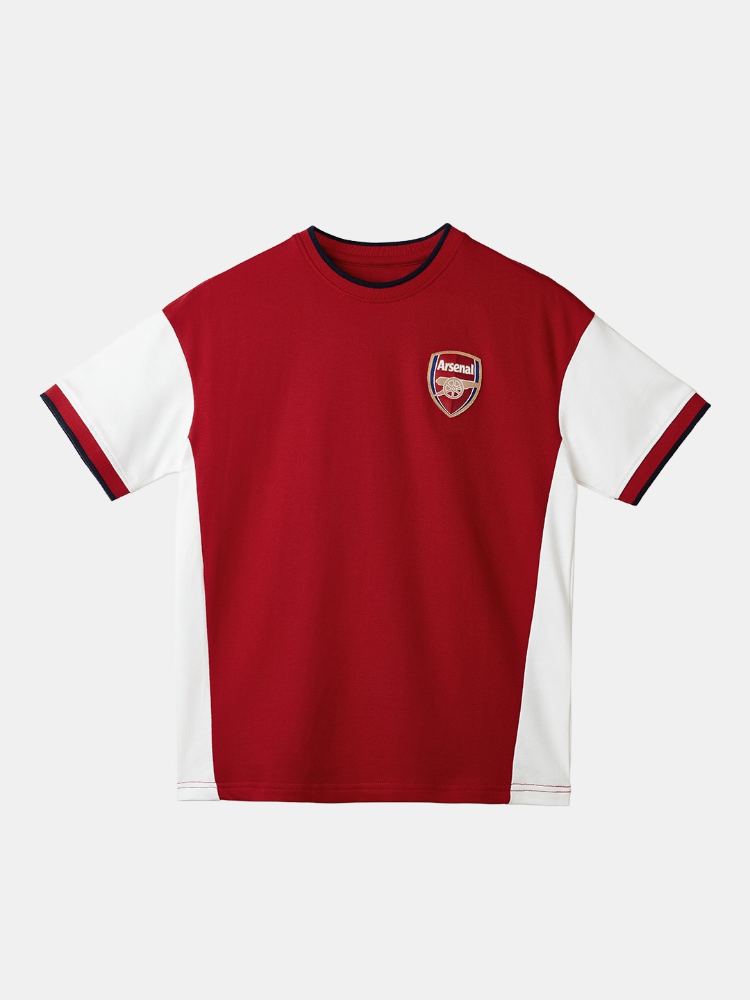 

The Souled Store Boys Red & White Arsenal Colourblocked Cotton T-shirt