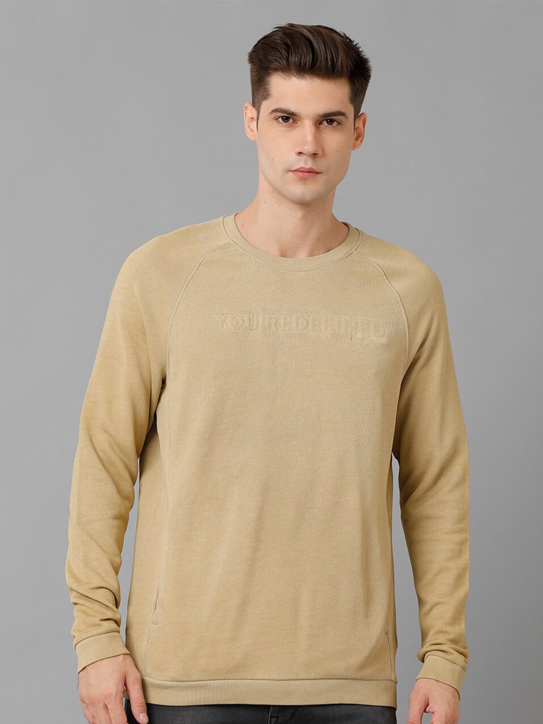 

Voi Jeans Round Neck Pure Cotton Sweatshirt, Beige