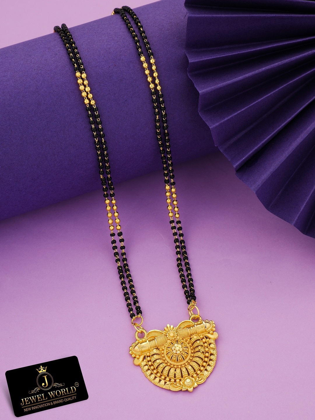 

JEWEL WORLD Gold-Plated Beaded Mangalsutra