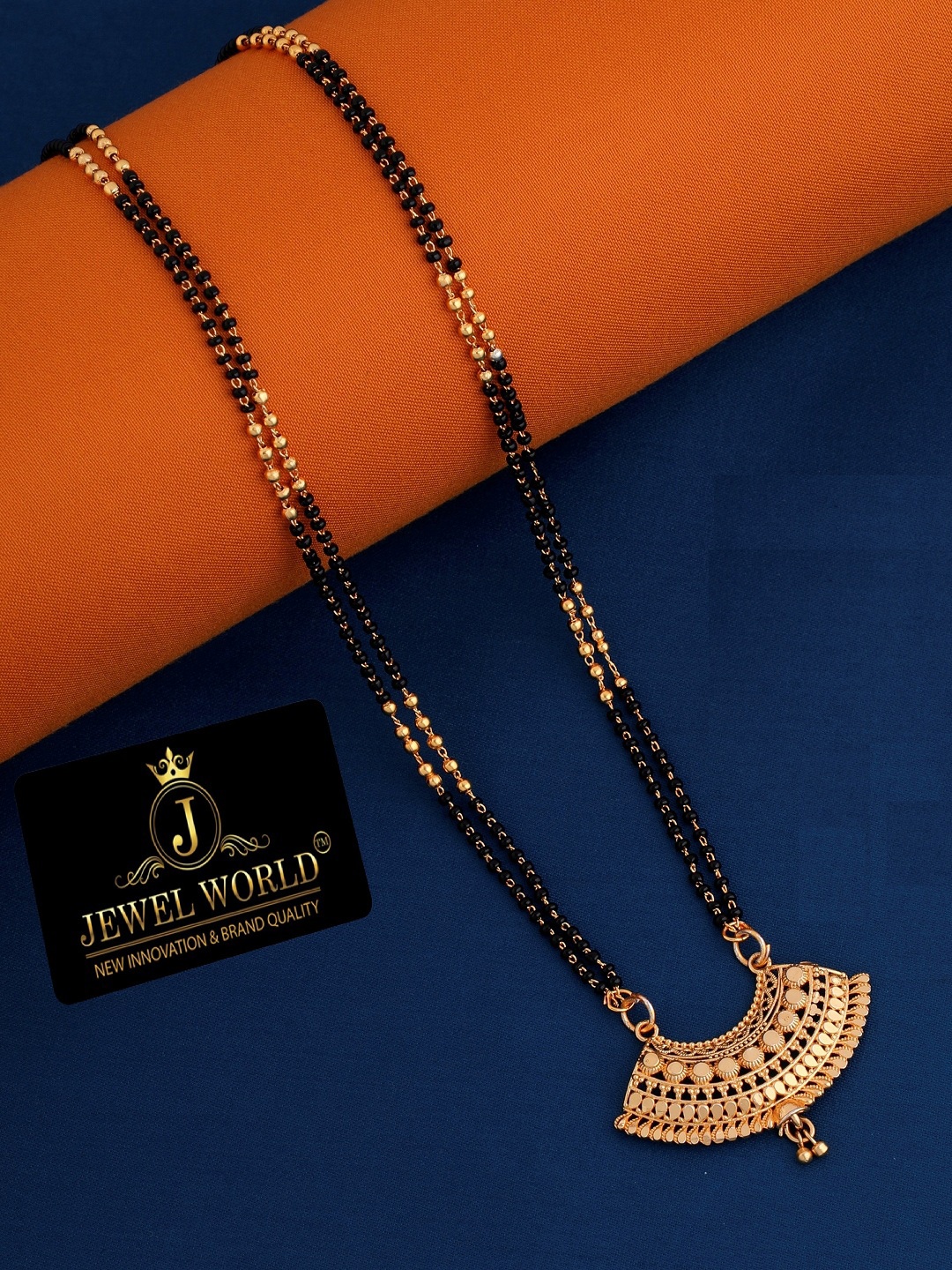 

JEWEL WORLD Gold-Plated Beaded Mangalsutra