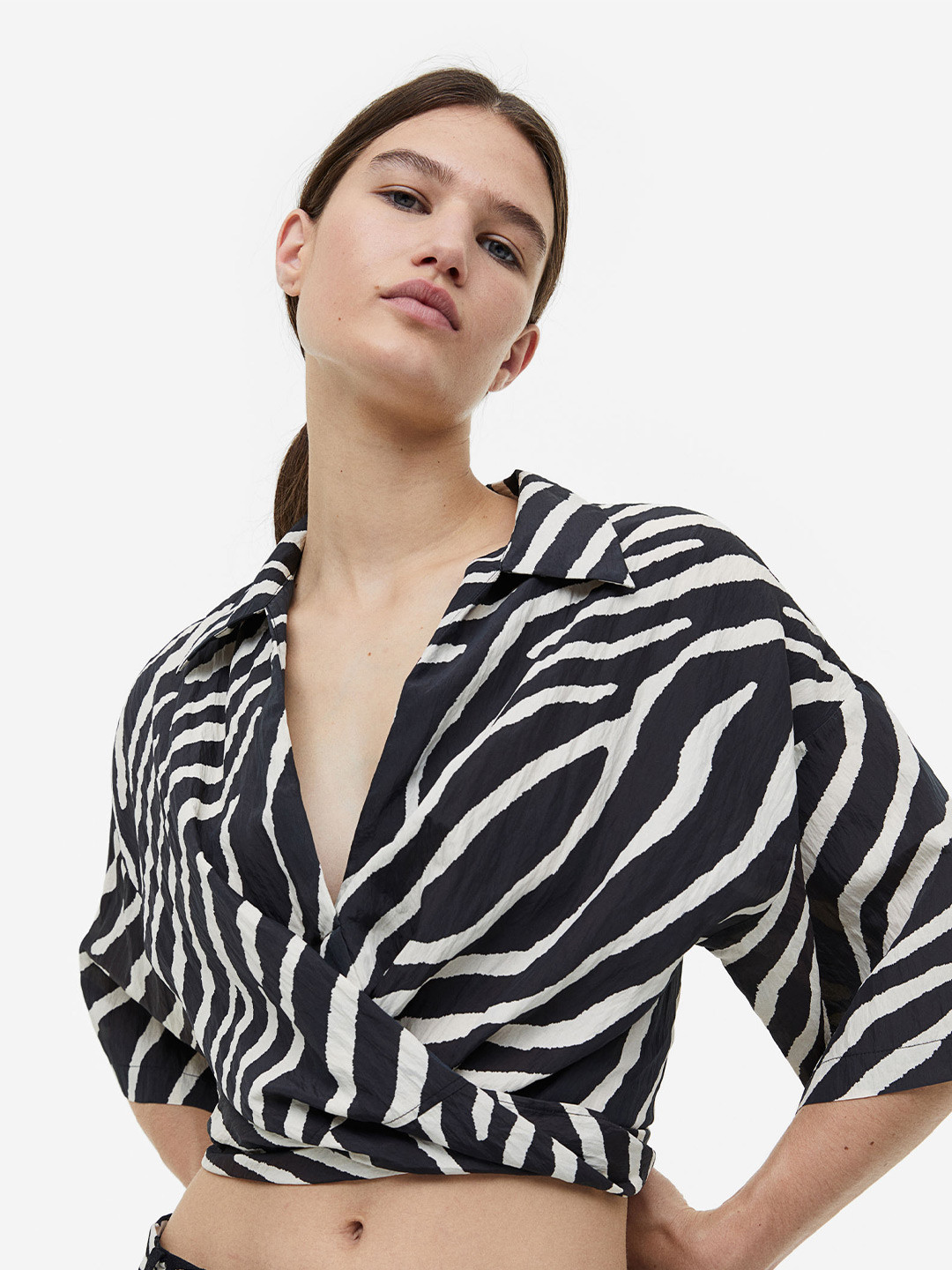 

H&M Tie-Detail Blouse, Black