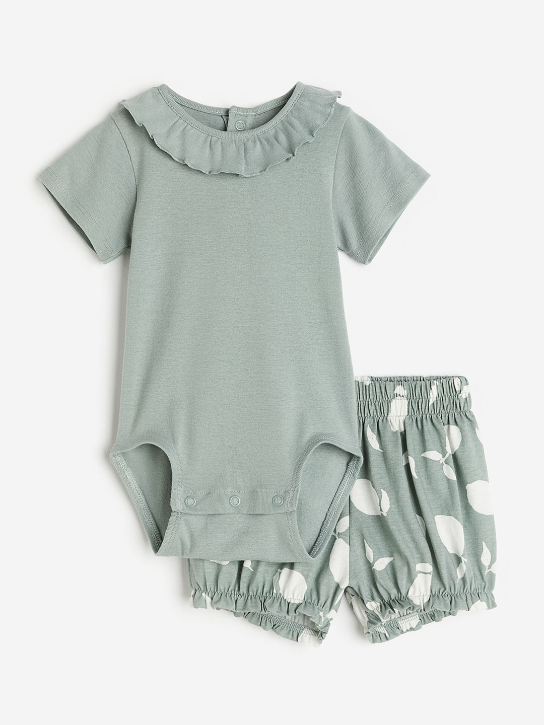

H&M Girls 2-Piece Cotton Set, Green