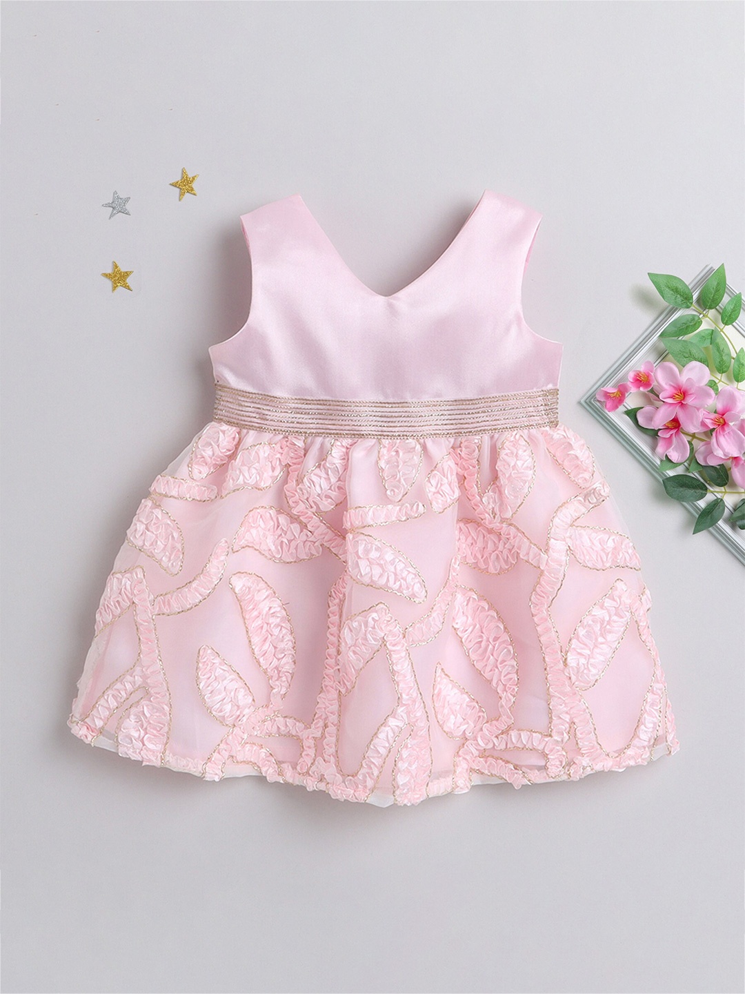 

MANY FROCKS & Girls Embellished Fit & Flare Dress, Pink