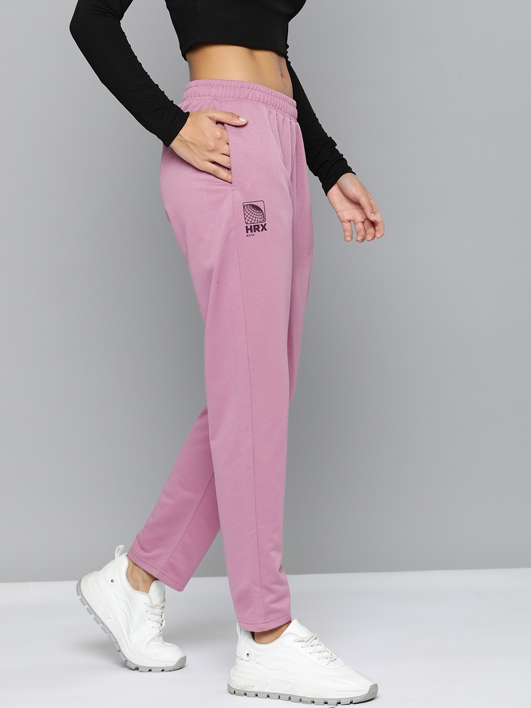 

HRX by Hrithik Roshan Women Solid Lifestyle Track Pants, Mauve