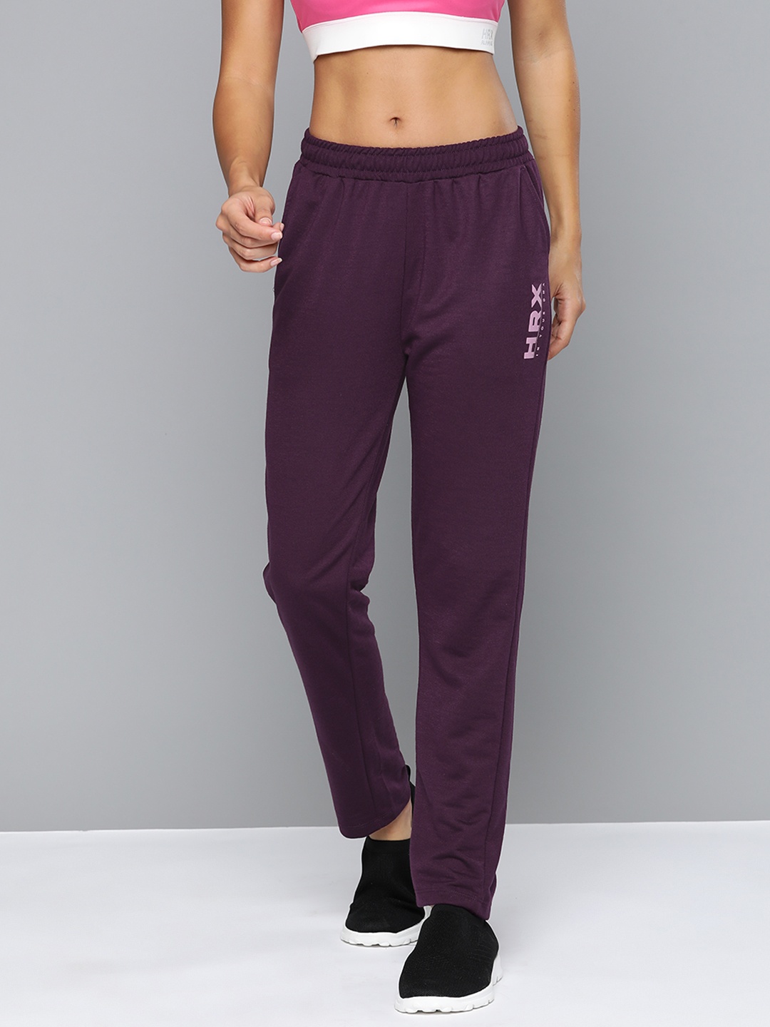 

HRX by Hrithik Roshan Women Solid Track Pants, Burgundy