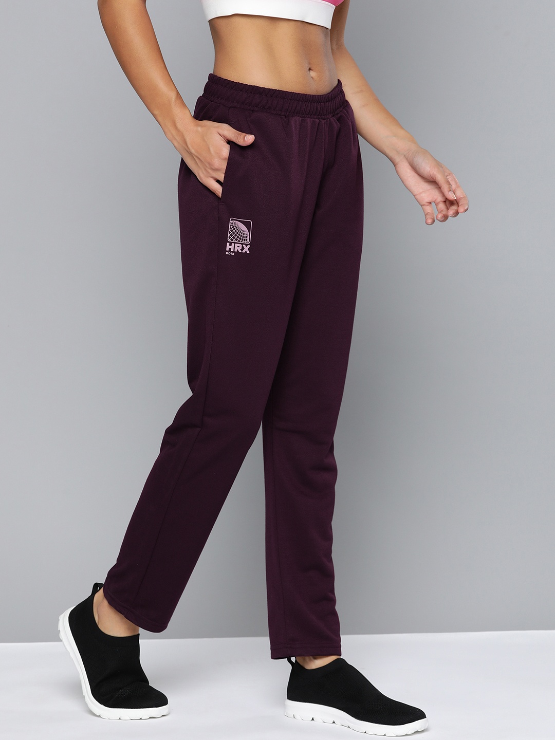 

HRX by Hrithik Roshan Women Solid Track Pants, Burgundy