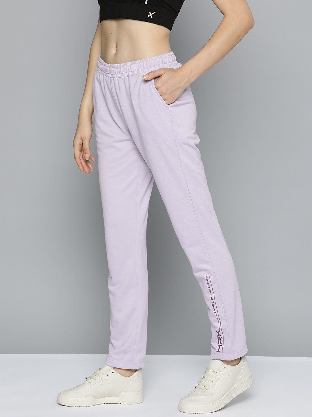

HRX by Hrithik Roshan Women Solid Track Pants, Lavender