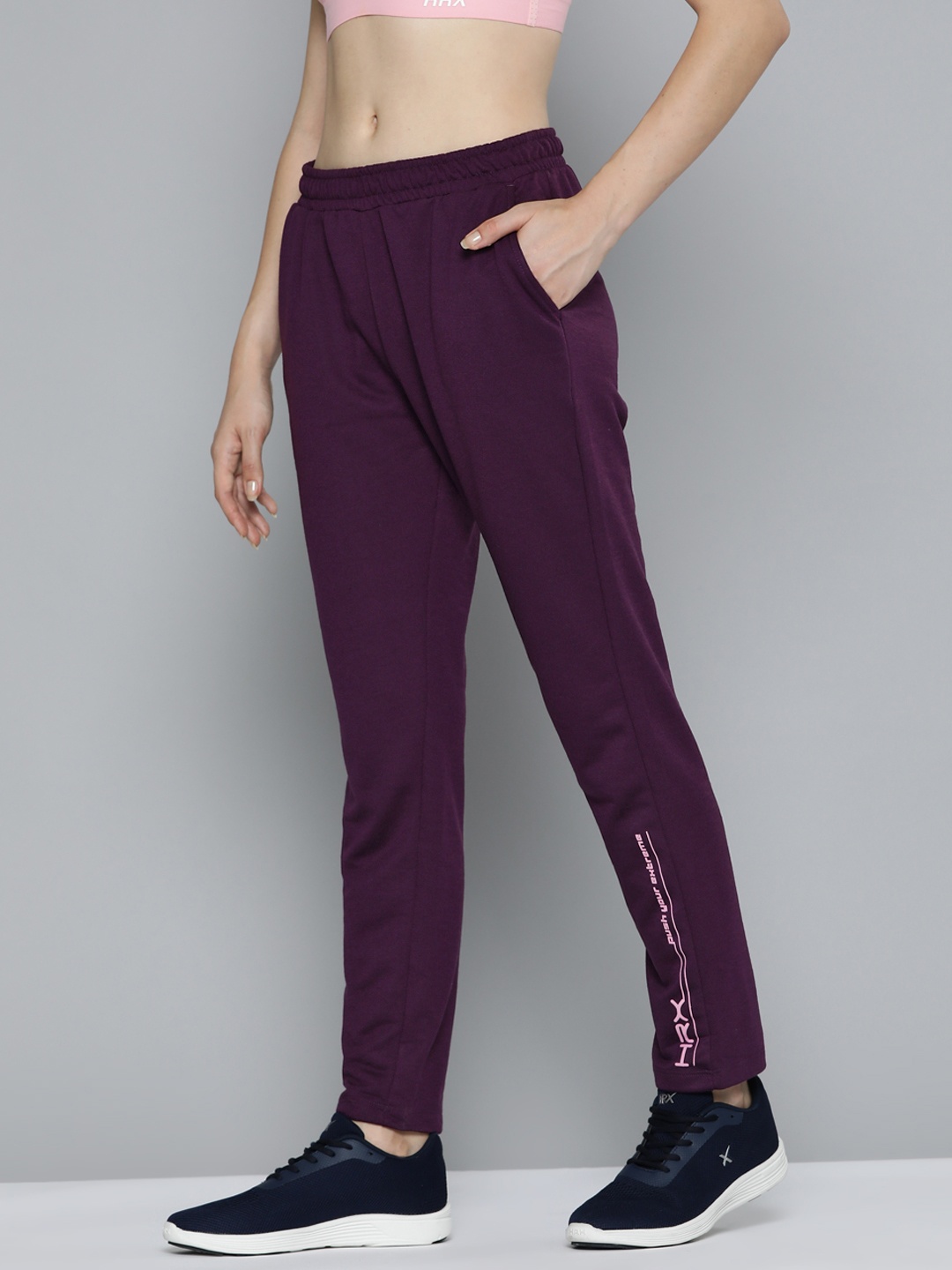 

HRX by Hrithik Roshan Women Regular Fit Casual Track Pants, Burgundy