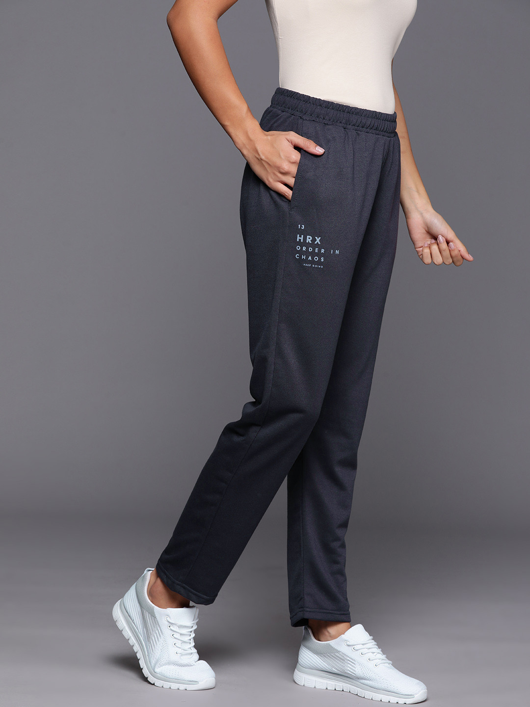 

HRX by Hrithik Roshan Women Printed Detail Lifestyle Track Pants, Charcoal