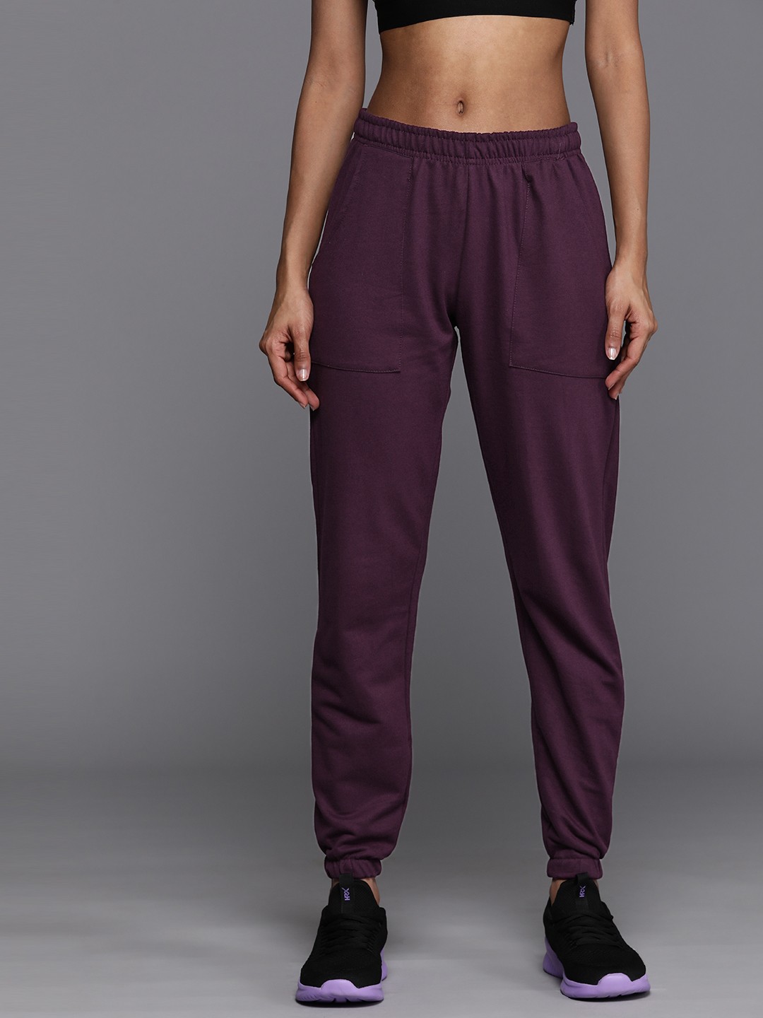 

HRX by Hrithik Roshan Women Regular Fit Lifestyle Track Pants, Burgundy