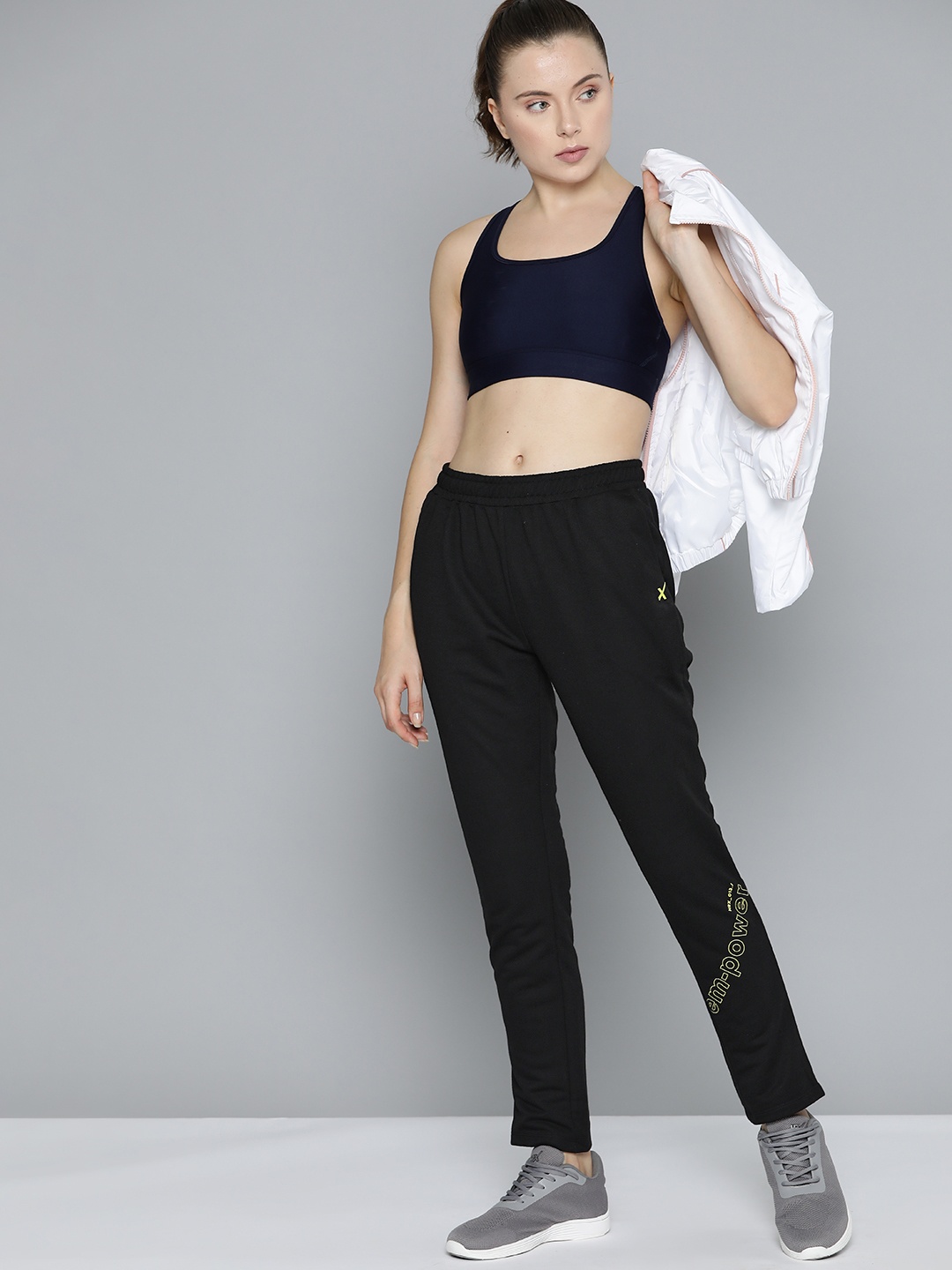

HRX by Hrithik Roshan Women Brand Logo Printed Lifestyle Track Pants, Black
