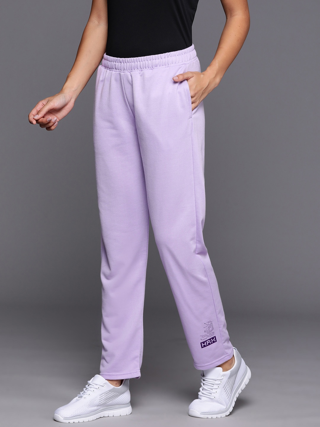 

HRX by Hrithik Roshan Women Printed Detail Lifestyle Track Pants, Lavender