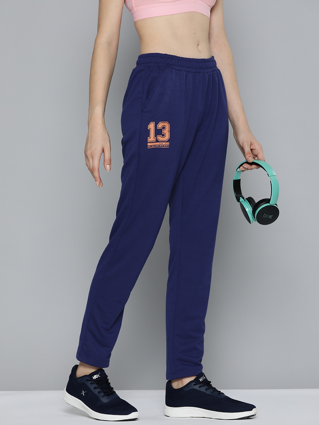 

HRX by Hrithik Roshan Women Regular Fit Casual Track Pants, Navy blue