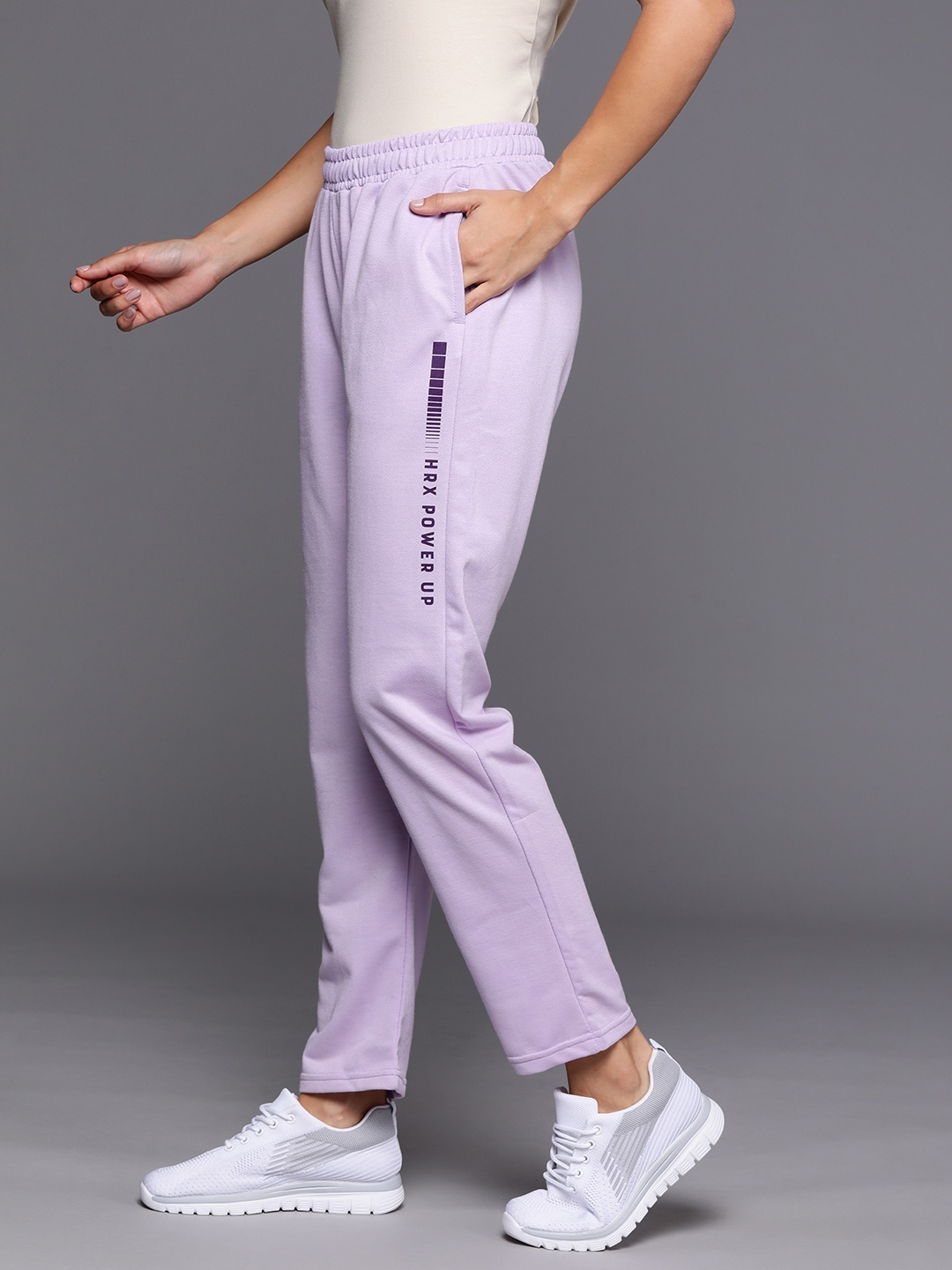 

HRX by Hrithik Roshan Women Printed Detail Lifestyle Track Pants, Lavender