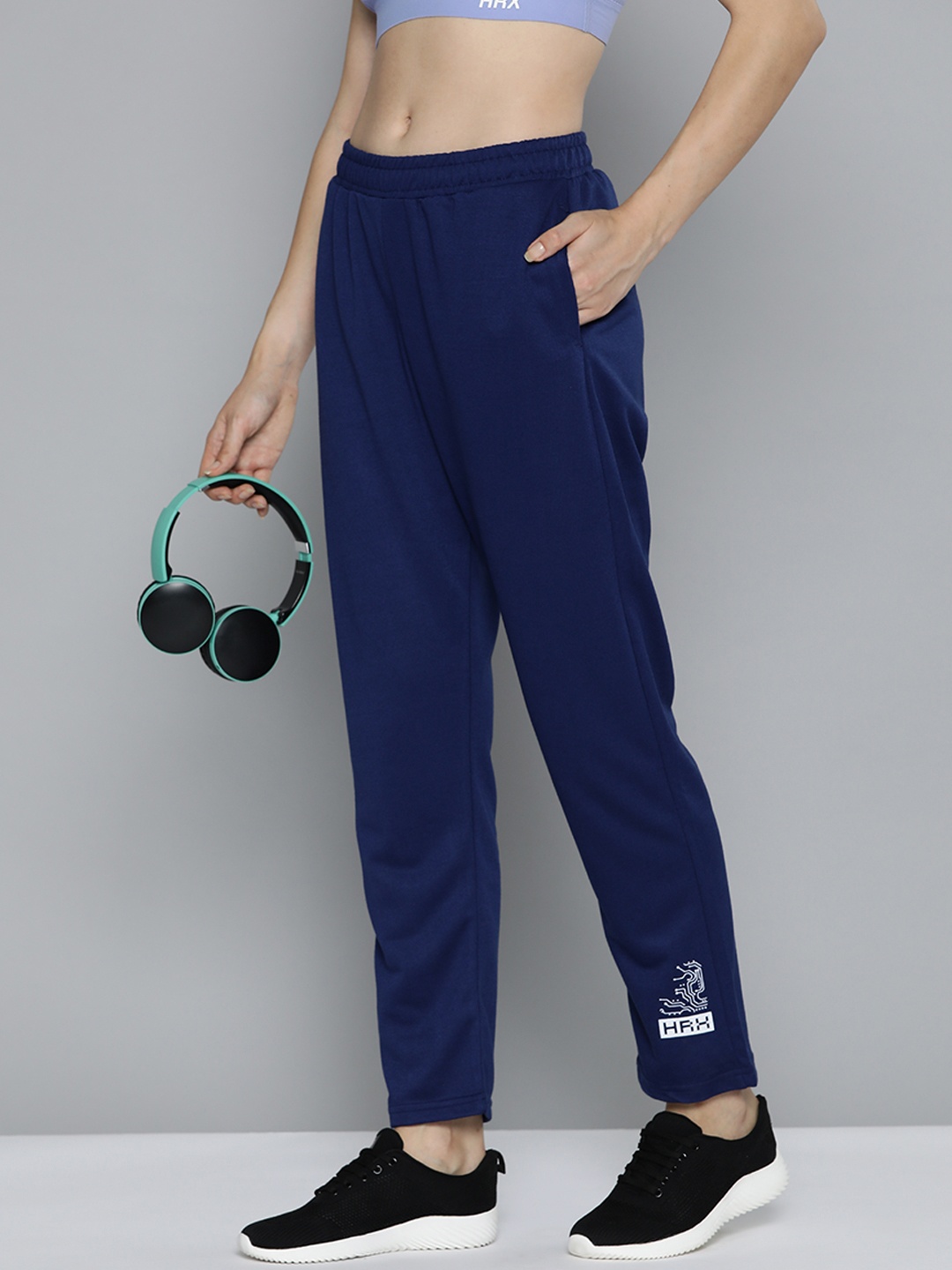 

HRX by Hrithik Roshan Women Regular Fit Track Pants, Navy blue