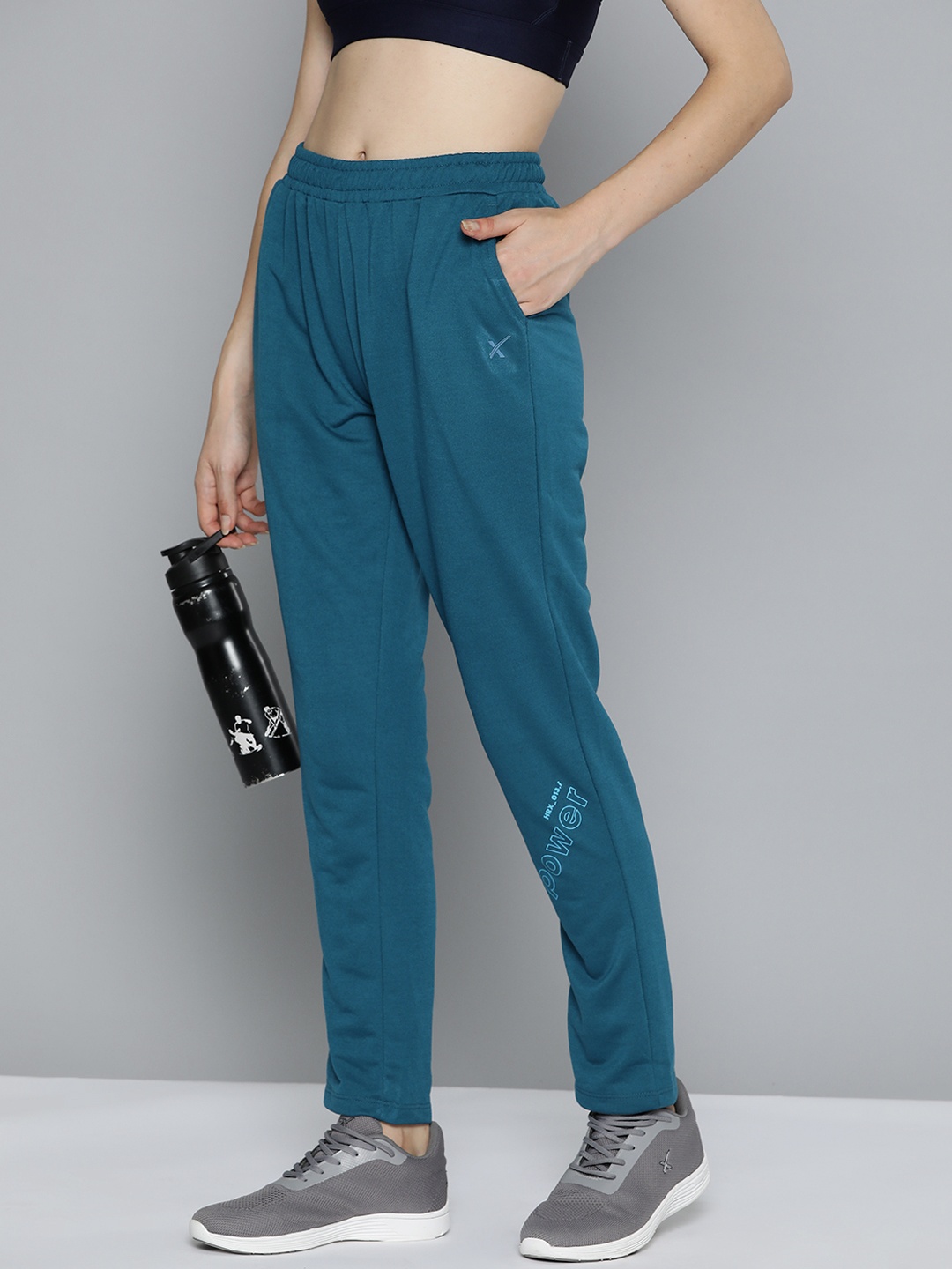 

HRX by Hrithik Roshan Women Brand Logo Printed Lifestyle Track Pants, Teal