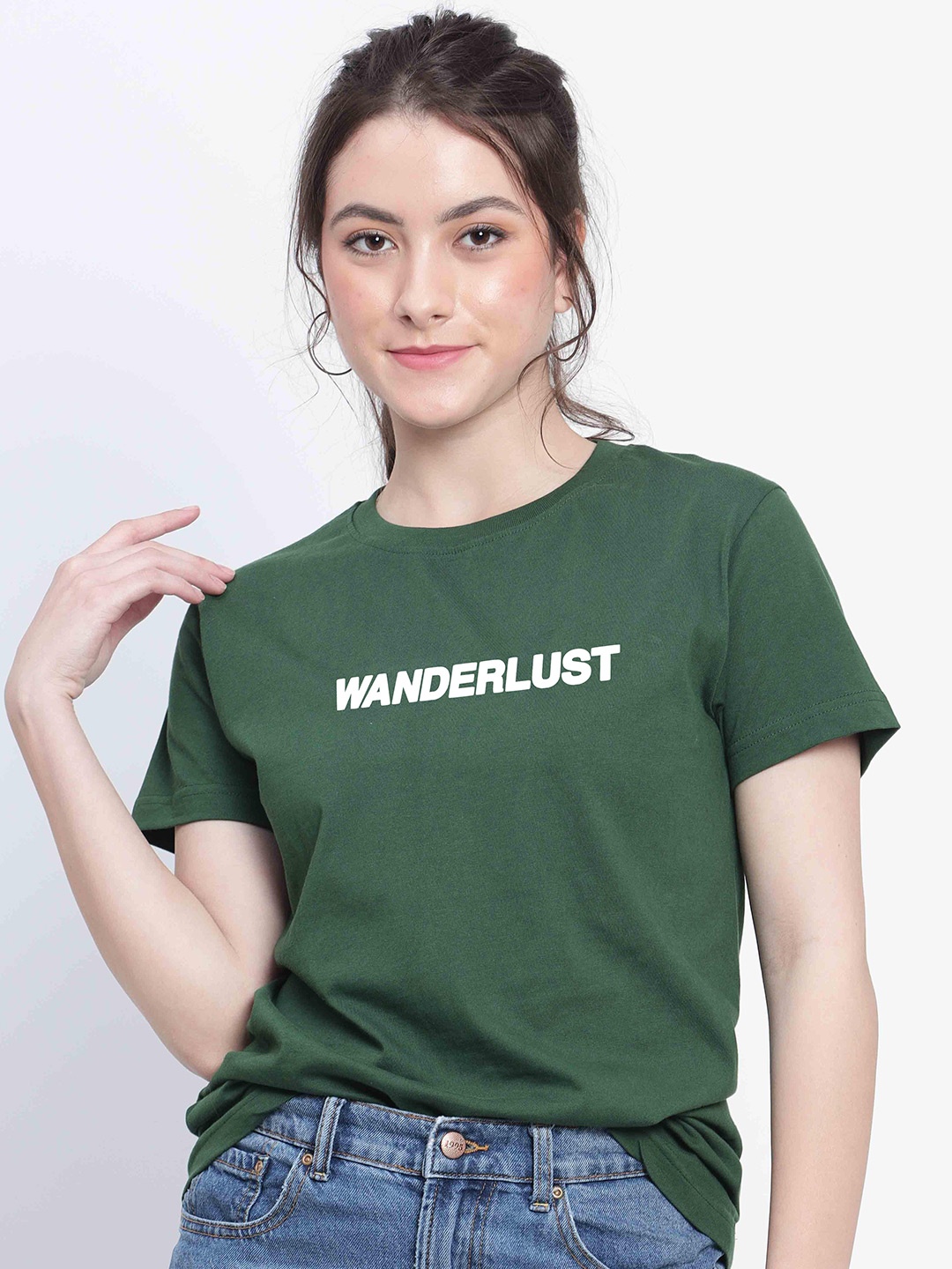 

T-SHIRT TRUCK Typography Printed Cotton T-shirt, Green