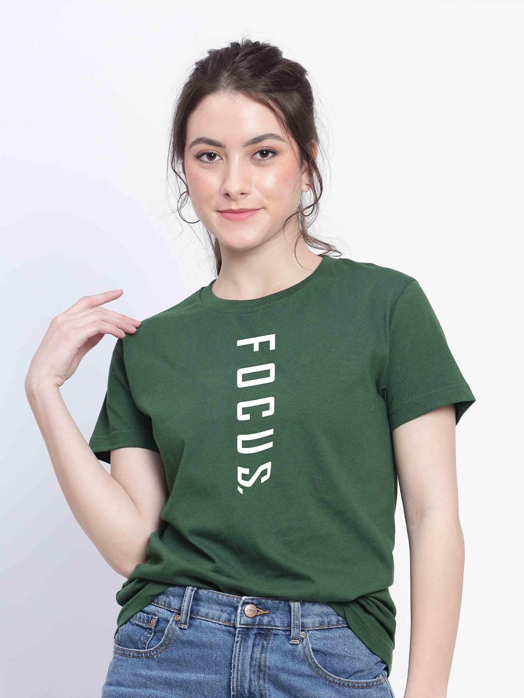 

T-SHIRT TRUCK Typography Printed Cotton Casual T-Shirt, Green