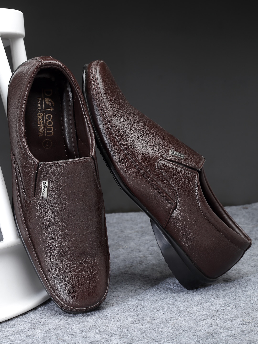 

Action Men Textured Formal Slip-On Shoes, Brown