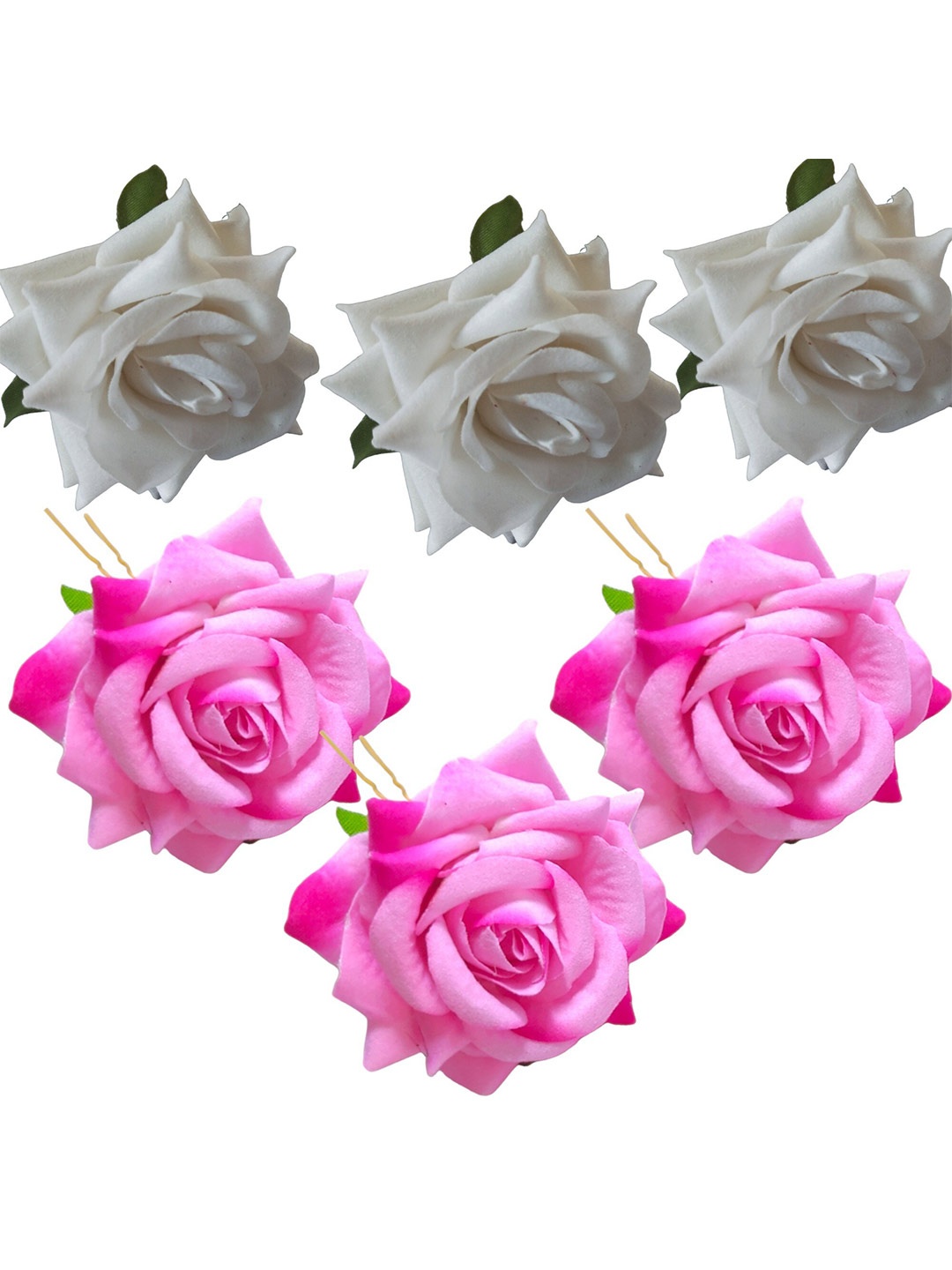 

LYF5STAR Women Set of 6 U Pins, White