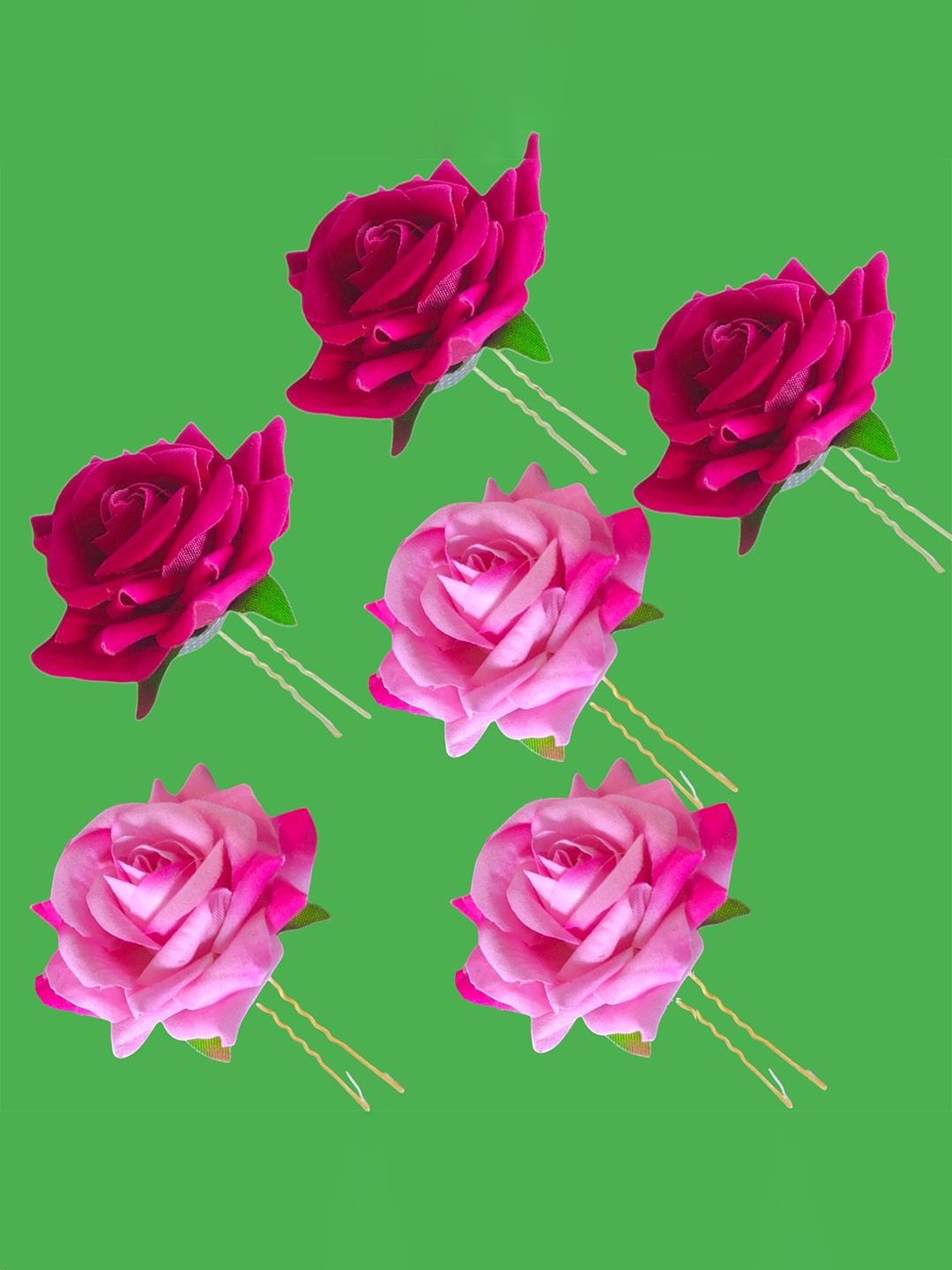 

LYF5STAR Set of 6 Floral U Pins, Pink