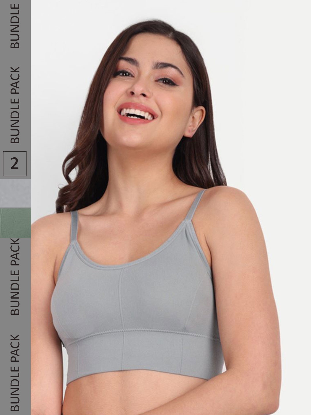 

TOM & GEE Pack Of 2 Full Coverage All Day Comfort Dry Fit Seamless Bralette Bra, Green