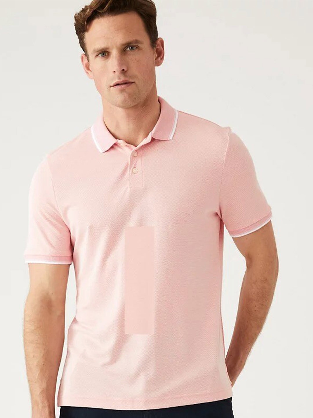 Marks & Spencer Polo Collar Short Sleeves T-shirt, Pink