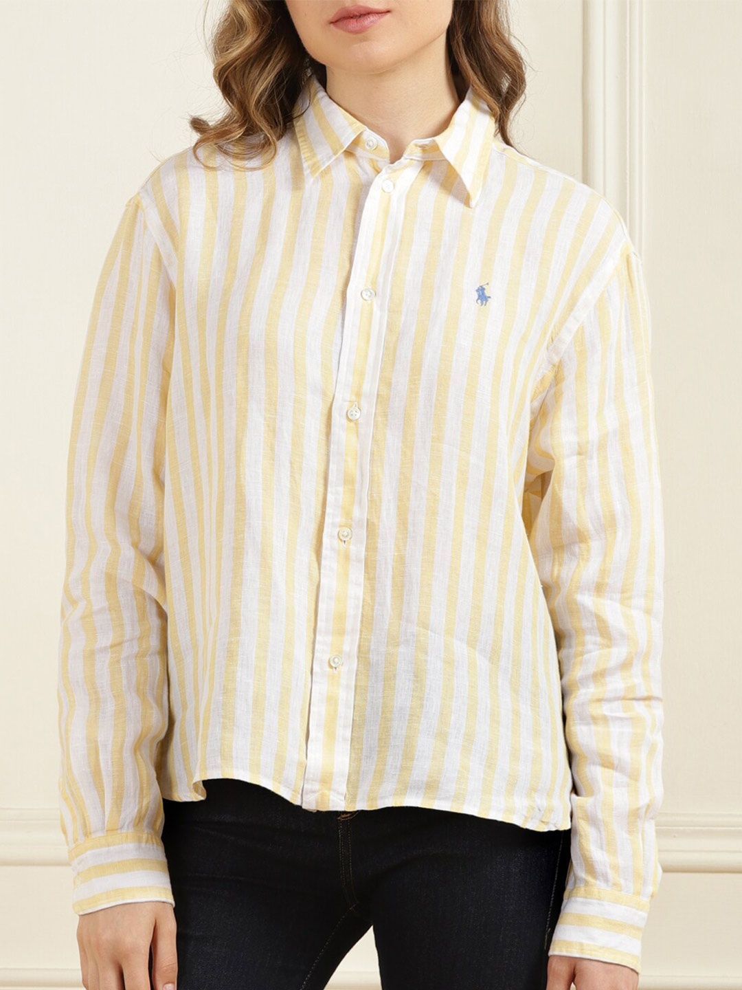 

Polo Ralph Lauren Vertical Striped Linen Shirt, Yellow